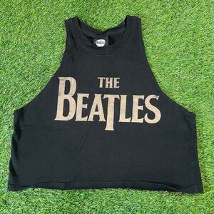The Beatles 2014 graphic black tank top with white logo Women’s size S